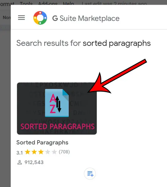 select the sorted paragraphs search result