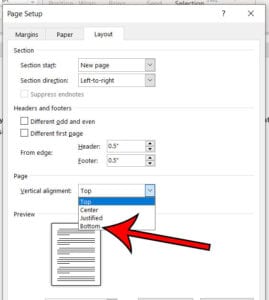 how to bottom align in Microsoft Word