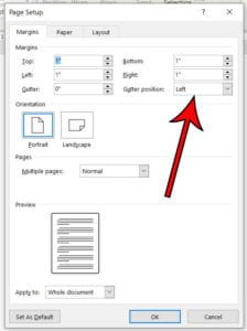 How to Change the Gutter Position in Microsoft Word 2016