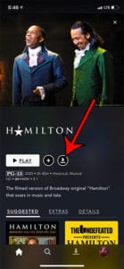 how to download Hamilton in Disney Plus on an iPhone