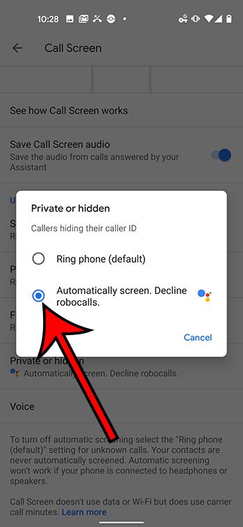 how to block private numbers on a Google Pixel 4A