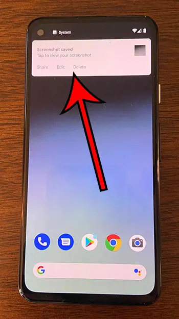 Google Pixel 4A screenshot options