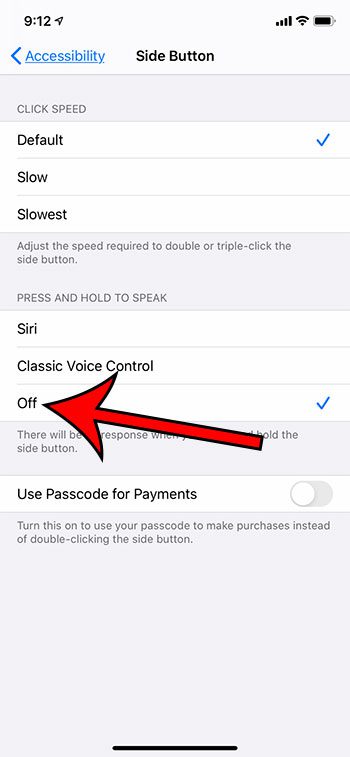 how to turn off voice control via the side button