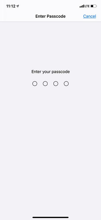 enter your passcode