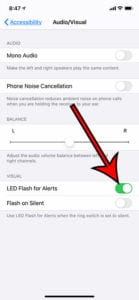 how to turn on LED light iPhone notifications on iPhone 11