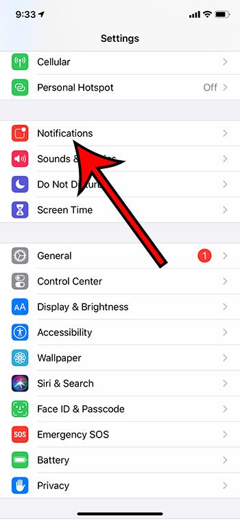 open the Notifications menu