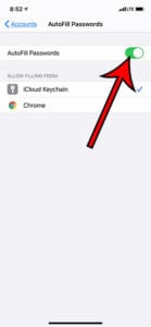 how to save passwords iphone