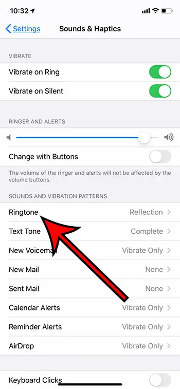 select the Ringtone option