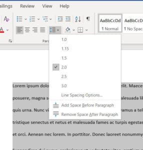 Microsoft Word line spacing too big
