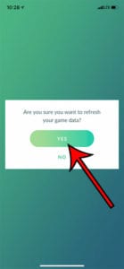 how to refresh Pokemon Go game data