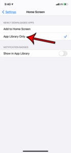 only add new apps to App Library on the iPhone 11