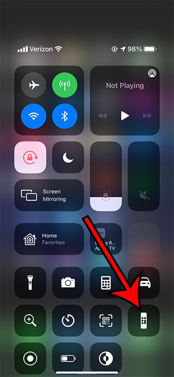 tap the Apple TV Remote icon
