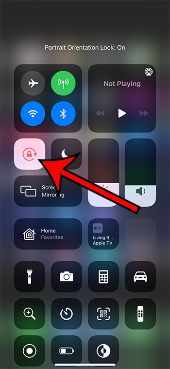 portrait orientation lock button on iPhone