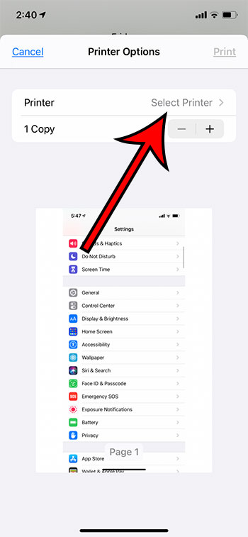how to add printer to iPhone 11