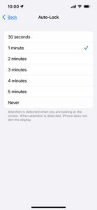 how to increase iPhone 13 screen timeout duration