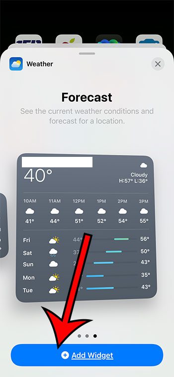 how to add a Weather widget on the iPhone 13