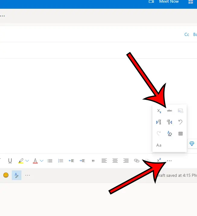 how to strikethrough in outlook web