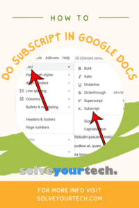 how to do subscript in Google Docs