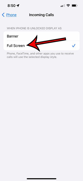 how to make incoming call picture full screen on iPhone