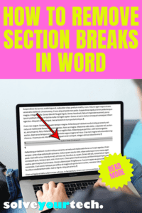 How to Remove Section Breaks in Word