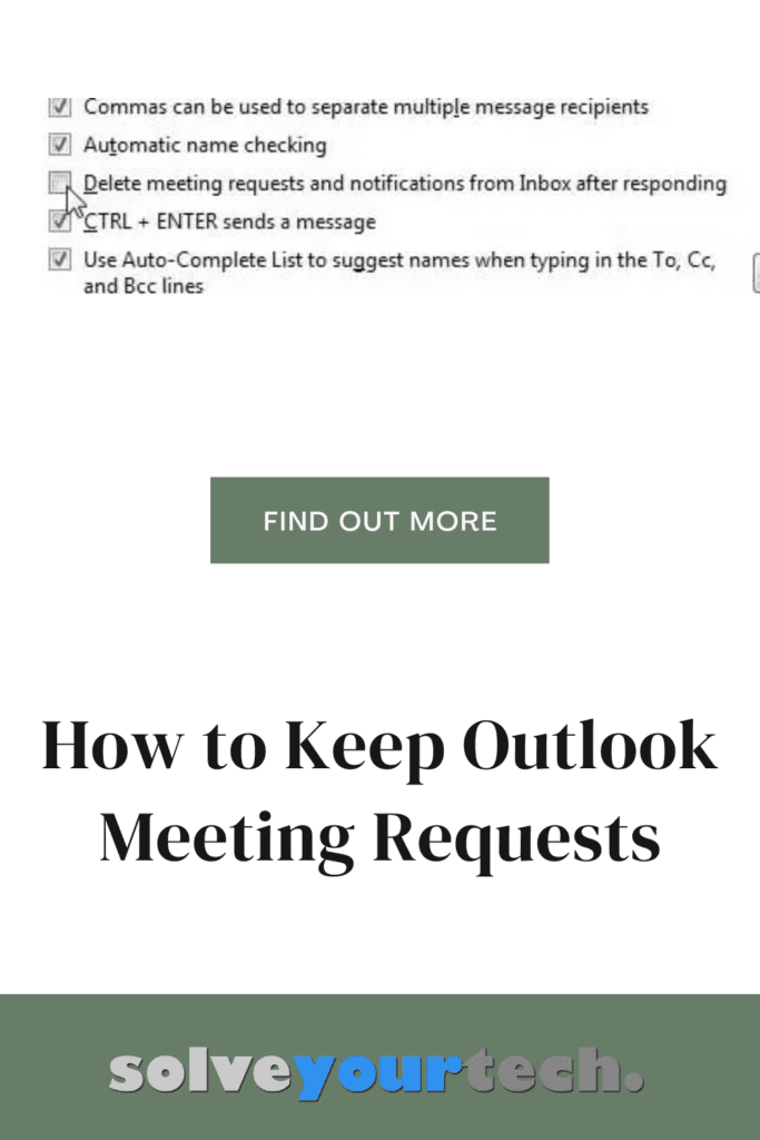 How to Keep Outlook Meeting Requests in Your Inbox