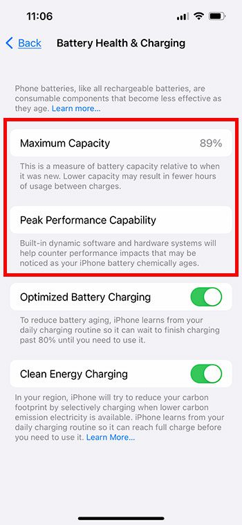 how to check iPhone 13 battery health