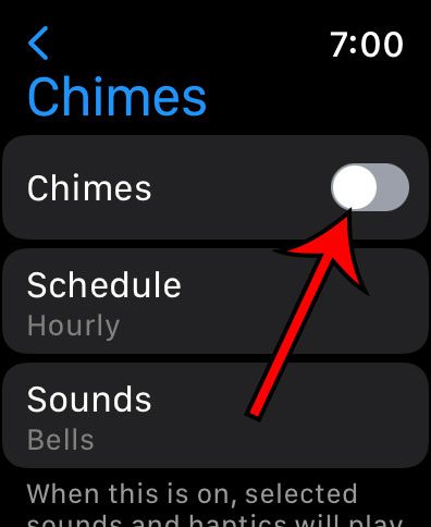 turn the Apple Watch chimes on or off