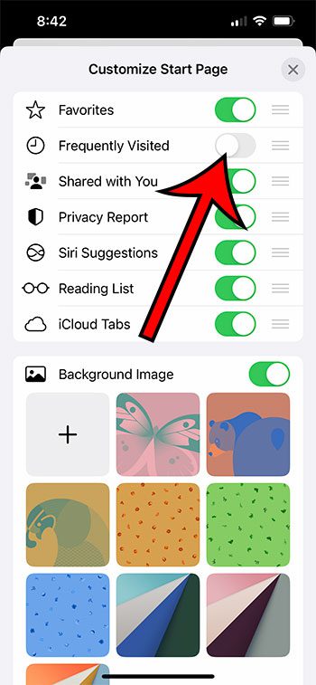 how to remove frequently visited on iPhone