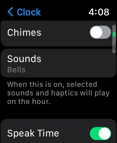 adjust Apple Watch clock settings