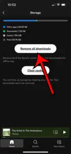 how to delete Spotify downloads on iPhone