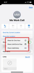 how to share location on iPhone 13