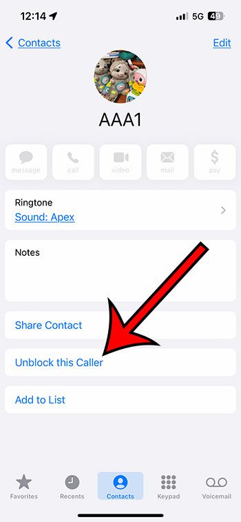 how to unblock an iPhone 13 contact