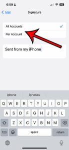 how to change or remove an iPhone email signature