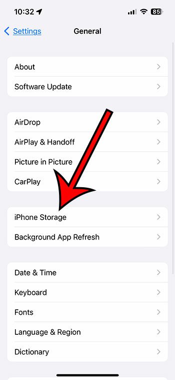 choose iPhone Storage