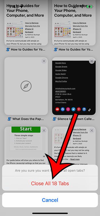 comment fermer tous les onglets privés sur iPhone 13