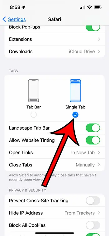 how to move Safari address bar to top on iPhone 13