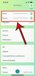 how to turn off sound in Pokemon Go