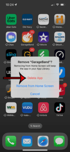 how to delete GarageBand on iPhone 13