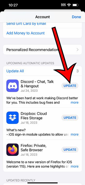 how to update an app on iPhone 14