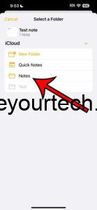 how to move a note to another folder on iPhone 14