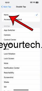 how to turn off Back Tap on iPhone