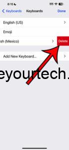 how to delete keyboards on iPhone 14