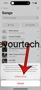how to delete songs on an iPhone