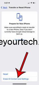 how to factory reset iPhone 15