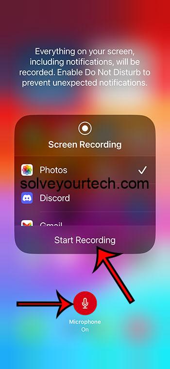configure screen recording settings