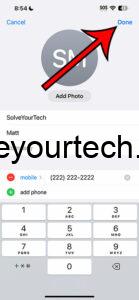 how to update a contact phone number on an iPhone