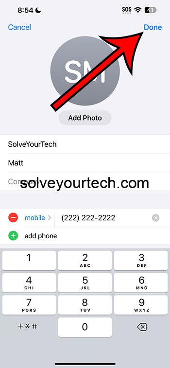 how to update a contact phone number on an iPhone