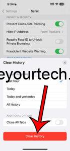 ios 17 how to clear Safari history on iPhone