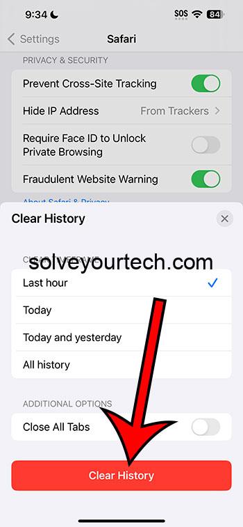 ios 17 how to clear Safari history on iPhone