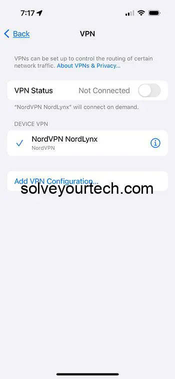 disable VPN and adjust network settings